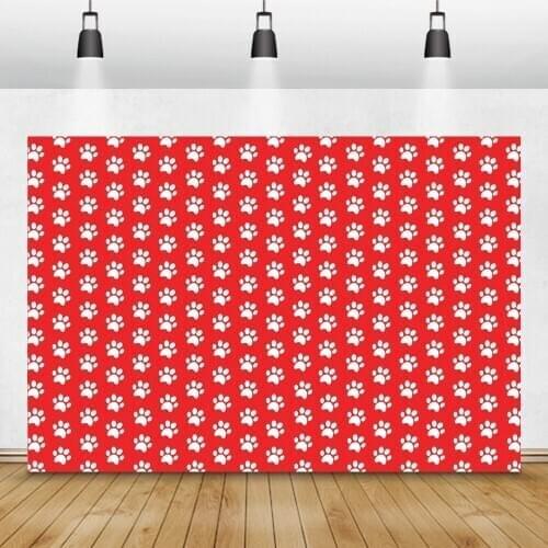 Laeacco Lovely Dog Footprints Texture Photography Backdrop Baby Shower Birthday Party Photocall Photo Background Photo Studio