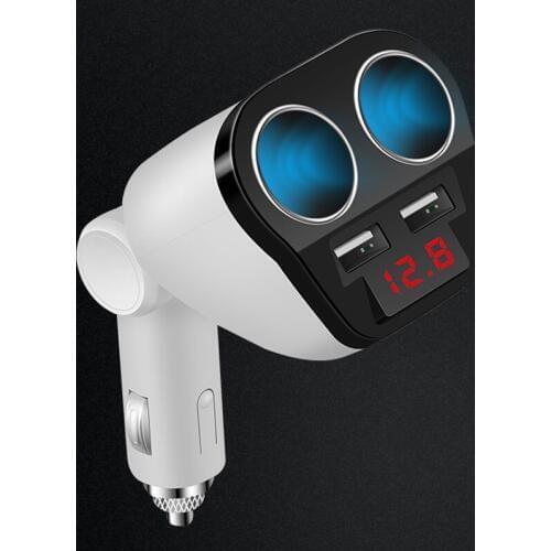 FUYOUSHENZHU Car charger for cigar lighter Dual USB on-board charger Cigarette Lighter USB power distributor Electronic clock