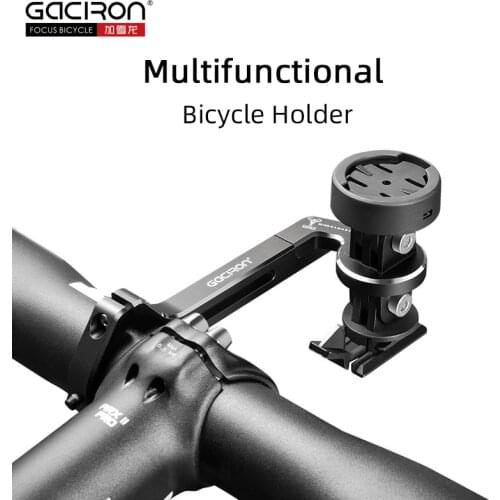 Gaciron Multifunction Bicycle Computer Mount Holder Adjustable MTB Road Bike Handlebar Bracket Extended for Garmin Gopro Light