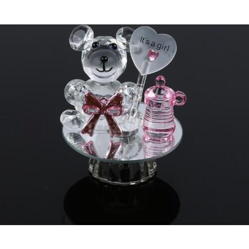 Crystal Bear Nipple Baptism Baby Shower Souvenirs Party Christening Giveaway Gift Wedding Favors and Gifts LX9302