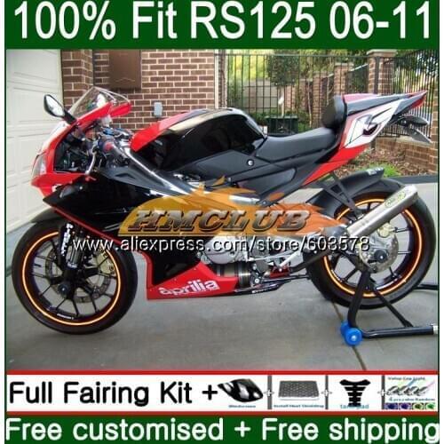 Injection For Aprilia RS-125 2006 2007 2008 2009 2010 2011 40CL.14 RS 125 RS4 RSV125 RS125 06 07 08 09 10 11 Fairing Black Red