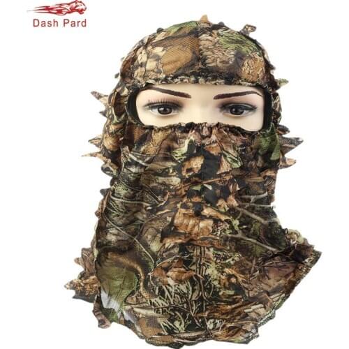 Maple leaf Pattern Camouflage Ghillie Suits Same style Hunting Caps Hood Head Net Eyehole Opening scarf Hunting Accessories