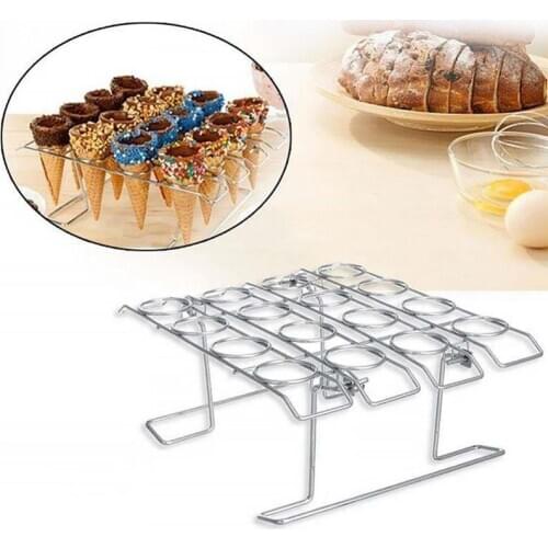 Kapmore Ice Cream Cone Holder 16 Slots Foldable Cupcake Cone Rack Ice Cream Cone Rack Ice Cream Tools Kitchen Storage