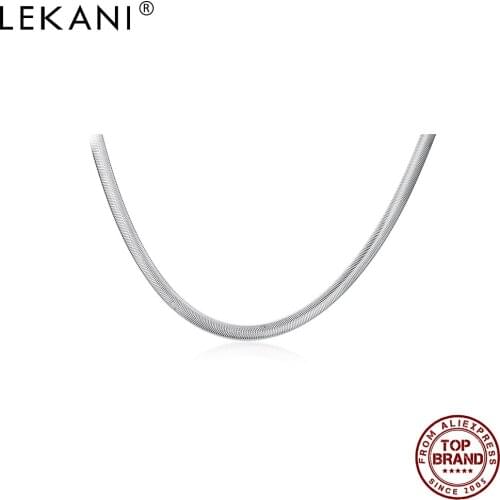 LEKANI Necklace For Women Plating Silver Classic Simplicity Serpentine Popcorn Chain Unisex Fashion Jeweelry Girlfriend Gift