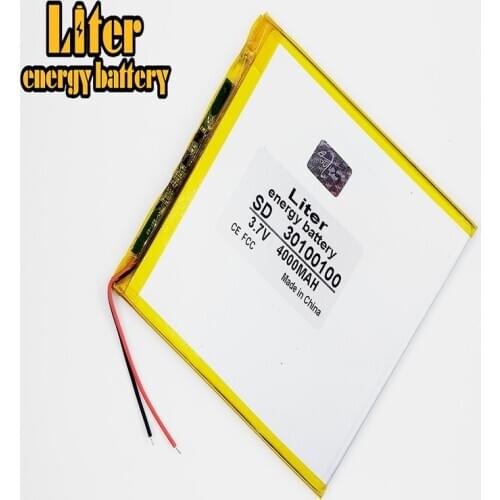 Liter energy battery Good Qulity 3.7V,4000mAH 30100100 Polymer lithium ion / Li-ion battery for tablet pc BANK,GPS,mp3,mp4