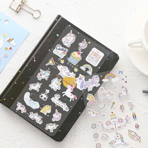 Cute Unicorn Mini Paper Sticker Kawaii Stationery Creative Decoration Diy Ablum Diary Scrapbooking Label Sticker