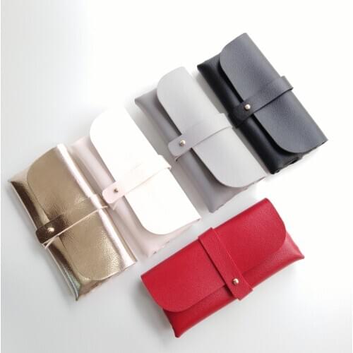 100% handcrafted PU leather oversize sunglass soft pouch with velvet lining slip-in case spectacle case box