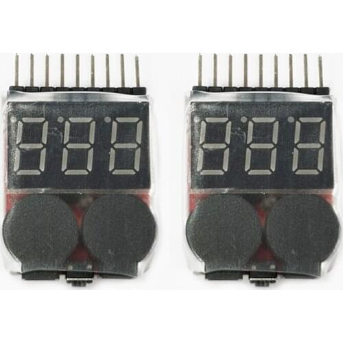 Newest 1S-8S Lipo Battery Voltage Tester Low Voltage Buzzer Alarm For 3.7v 7.4v 11.1v rc airplane car drone upgrade BX100