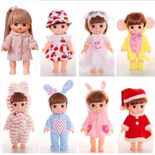 25cm Mellchan little Merlot doll clothes accessories cute princess skirt coat shoes shoes girl cross-dressing toys baby clothes