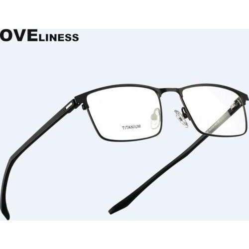 Optical mens eyeglasses frames Titanium Alloy Glasses Frame Men Square Male full Metal eyewear Myopia Prescription eye glasses