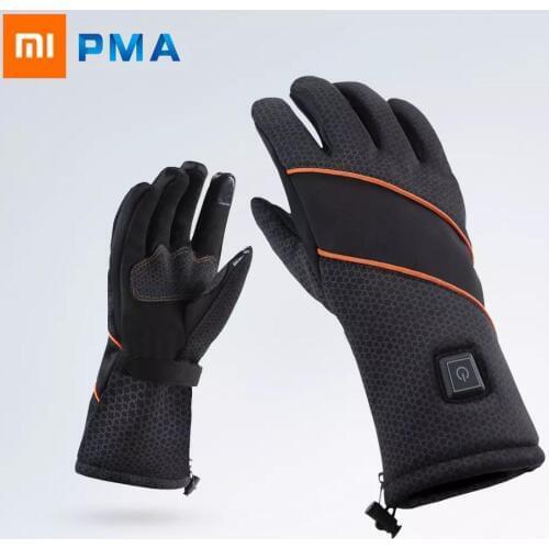 Xiaomi Mijia PMA Thermal Electric Battery Heated Gloves Winter Skiing Motorcycle Gloves Warm Black Hands Warmer Touchscreen