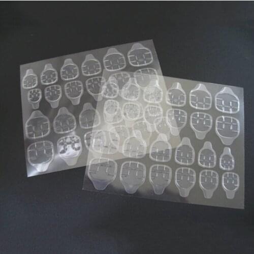 1 sheet 24 Tips Transparent Stickers Strong Ultra Thin Double Side Adhesive False Nail Tips Nail Art Manicure Tool