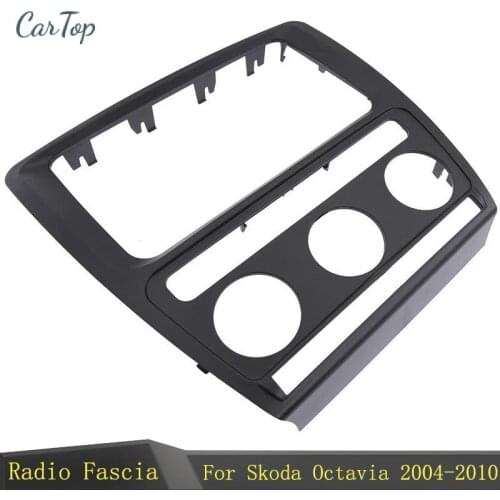 Radio Fascia Audio DVD Stereo CD Panel Stereo Radio DVD CD Panel Dash Mount Trim Kit Frame For Skoda Octavia Auto AC 2004-2010