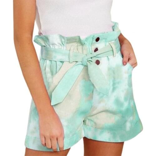 2021 New Tie Dye Print Summer Womens Shorts Beach Mid Waist Straight Tube Shorts Fashion Women Casual Plus Size Short Pants 5XL