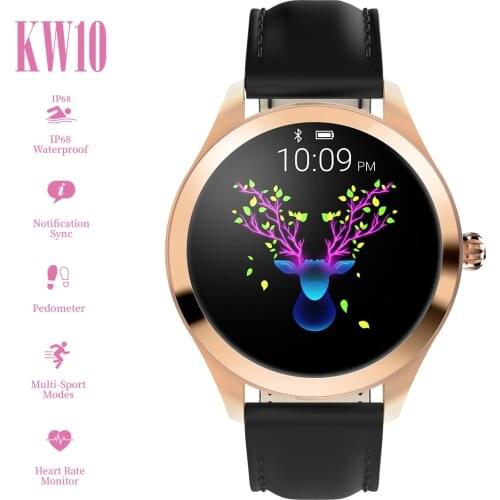KW10 Smart Watch IP68 Waterproof Bluetooth 4.0 Smartwatch Wristband Heart Rate Monitor Sedentary Reminder for Android iOS