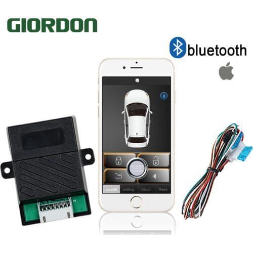 Universal pke intelligent remote key smart phone start stop control alarm car safety button ios keyless passive input Central lo