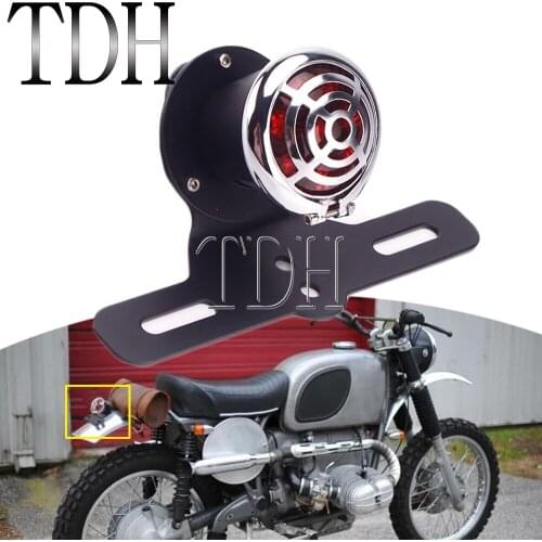 12V Motorcycle Custom Rear Brake LED Tail Stop Light For Harley Scrambler Taillight Rear License Plate Light Cafe Racer