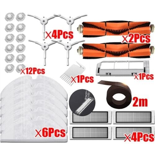 For XIAOMI Vacuum Cleaner Parts Roborock S50 S51 S5 S6 Side Brush HEPA Filter Main Brush Mop Cloth Virtual Magnetic Stripe