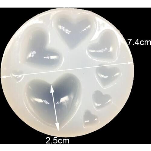 1=8pcs 3D heart Cavity silicone mold DIY jewelry tools finding ornaments model Resin Casting Mould Craft Decoration