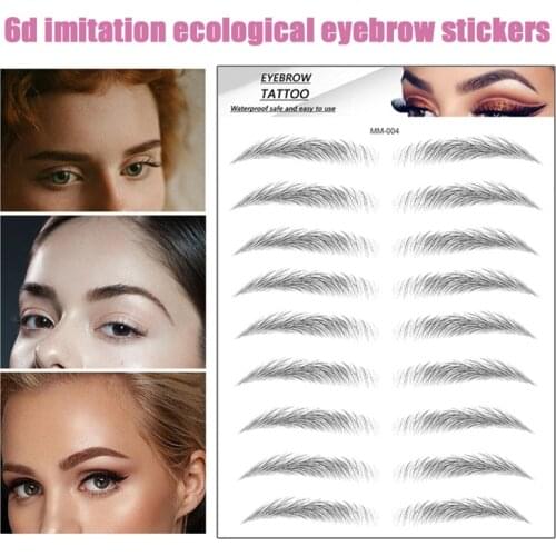1PC Magic 4D Hair-like Eyebrow Tattoo Sticker False Eyebrows Long Lasting Super Waterproof Makeup Eye Brow Stickers Cosmetics