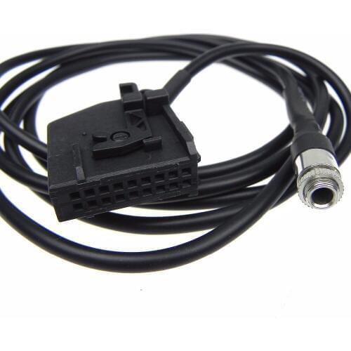 10pcs/lot High Quality Auto Audio INPUT AUX Adapter Cables for VW AUDI Golf Mk5 T5 Ford 16:9 MFD2 RNS2 18Pin female Socket