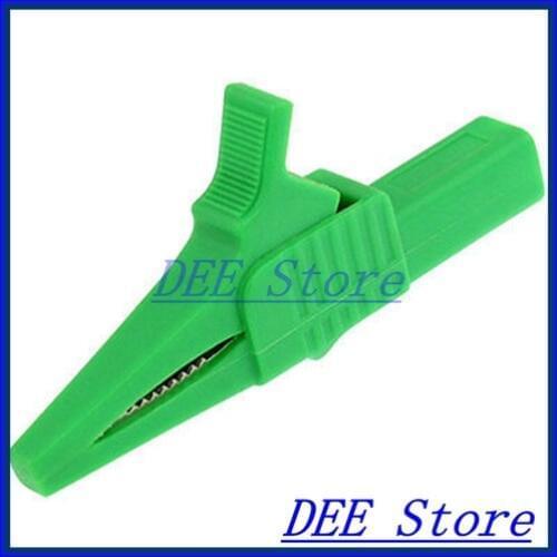 1000V 32A Green Plastic Coated Metal Alligator Clip Multimeter Test