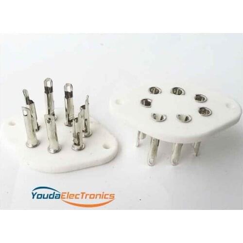 2pcs 7pin silver plated Vacuum tube socket TUS-B7 for KT41 MHD4 PT4 SP2 SP4