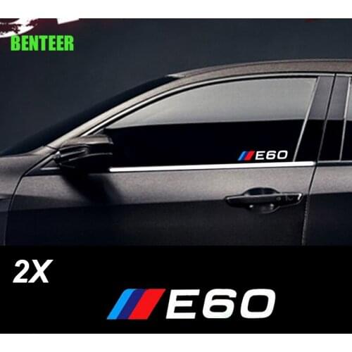 2pcs power motorsport car windows sticker for bmw E30 E34 E36 E39 E46 E60 E87 E90 LOGO car rearview mirror sticker for BMW