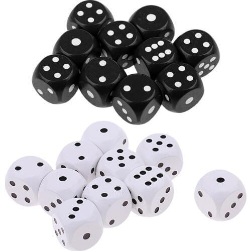 20Pcs 2cm D6 Wooden Dice 1-6 Number Dotted TRPG Dices for Kids Building Blocks Toy Gift