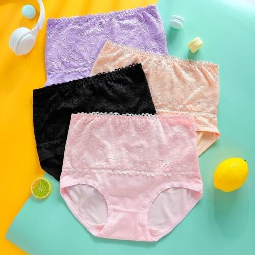 3 Pcs Cotton Panties Sexy Panty Briefs Lace Panties Women Underwear Lingerie Panties for Female Ladies Floral Pantys Underpants