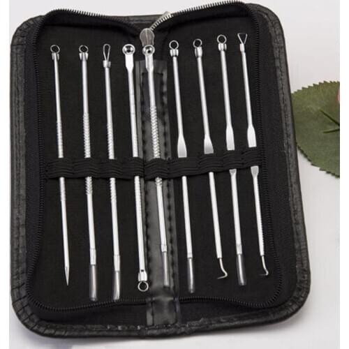 9/4PCS Stainless Steel Blackhead Comedone Acne Pimple Blackhead Remover Tool for Face Skin Care Tool Needles Facial Pore Cleaner