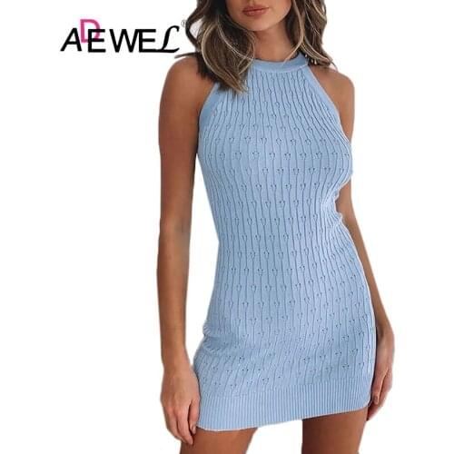 Голубые летние платья ADEWEL China At AliExpress