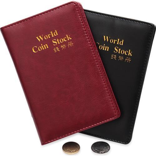 New 10 Pages 120 Pockets PU Leather Album Coin Collection Book World COIN STOCK