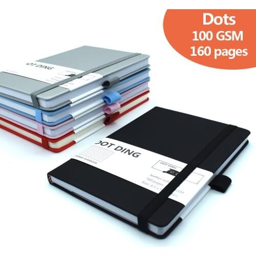 New A5 Dotted Notebook 100 GSM A5 Journal Cloth hard cover, 160 pages, ivory white paper Hand-made planner Agenda