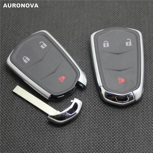 AURONOVA for Cadillac ATS XTS CTS CT6 SRX XT5 Key Case 3 Buttons High Quality Replace Car Key Shell With Uncut Blade