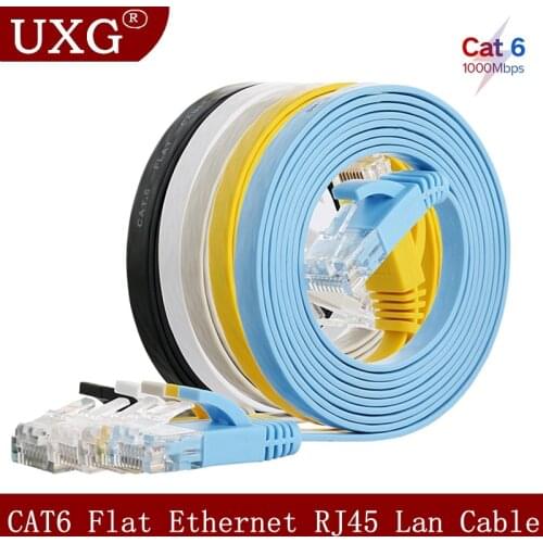 1/5/10/20m CAT6 Flat Ethernet Cable RJ45 Lan Cable Networking Ethernet Patch Cord CAT 6 Network Cable For Computer Router Laptop