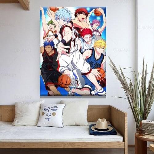 Canvas paintings and posters of Japanese anime characters, Kuroko basketball modern art wall prints, for home decoration