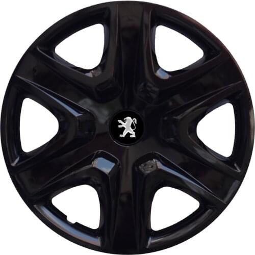 Car Wheel Rim Cover R15 Piano Gloss Black Flexible Caps For Peugeot 15 inch 4pcs/set With Emblem 301 208 207 206 306 307 308