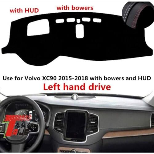 TAIJS Factory Protective Leather Car Dashboard Cover For Volvo XC90 2015 2016 2017 2018 with bowers and HUD Left hand drive