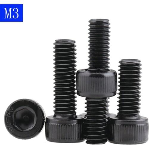 M3 - 0.5 3mm Black 304 Stainless Steel Socket Head Caps Screws Metric bolts DIN 912 / ISO 4762