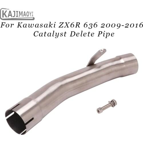 For Kawasaki ZX6R 636 Modified Catalyst Middle Tube Escape Motorcycle exhaust Middle Link Tube Catalyst Removal Eliminator