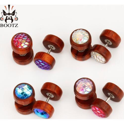 Kubooz piercing fashion fake earrings piercing plug tunnels body jewelry mix 4 colors set jewelry free shipping gauges