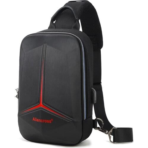 2021 Mens New Chest Bag Black Red Casual USB anti-theft Shoulder Messenger Bags Sling Bag For Male Luxury travel Motorcycle Man