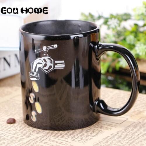 Newest Style Music Faucet Color Changing Mugs Discoloration Cup Heat Sensitive Ceramic Coffee Milk Mug Surprise Gift Magic Cups