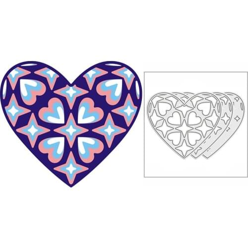 New 2021 Layered Loving Star Hearts Metal Cutting Dies for DIY Scrapbooking and Card Making Decorative Embossing Craft No Stamps