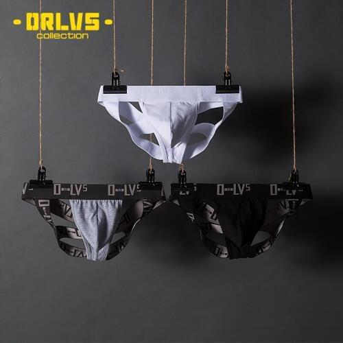 New!! Brand Men Underwear Sexy Jockstrap Cotton Four Cross Strap Underpants Men Thong G-String Breathable U Convex For Gay