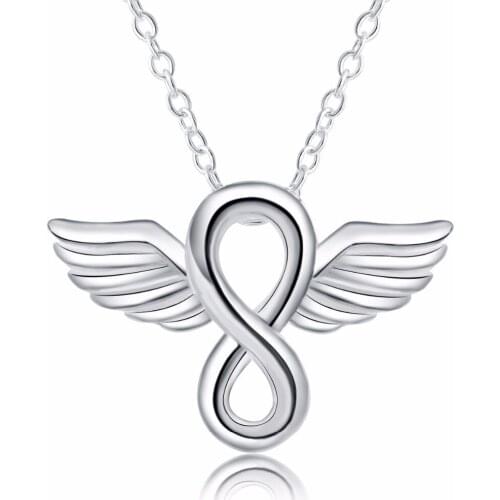 New arrival fashion jewelry silver plated womens necklace pendant Angel wings pendant necklace wedding jewelry drop shipping