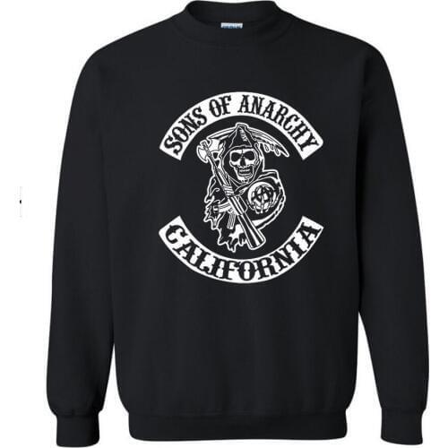 Autumn Sons of anarchy coats Fashion SAMCRO Men SOA Sportswear Hoodies Male Casual Sweatshirts Hip Hop print long sleeves Hoody
