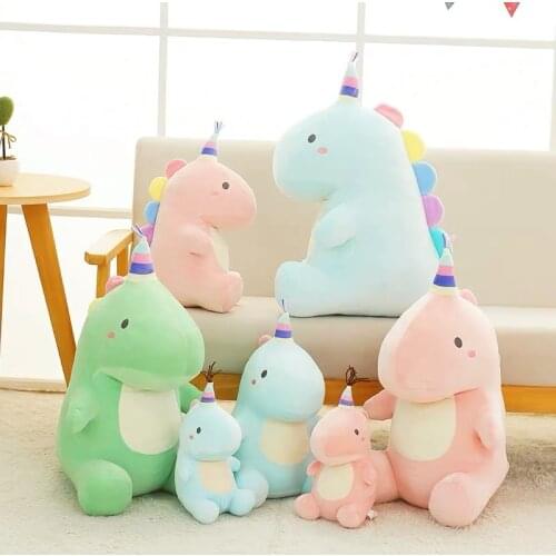 23cm Cute Rainbow Angle Dinosaur Plushie Doll Stuffed Green Blue Dinos Pink Dinosaur Baby Cuddly Appease Kids Pillow Toy