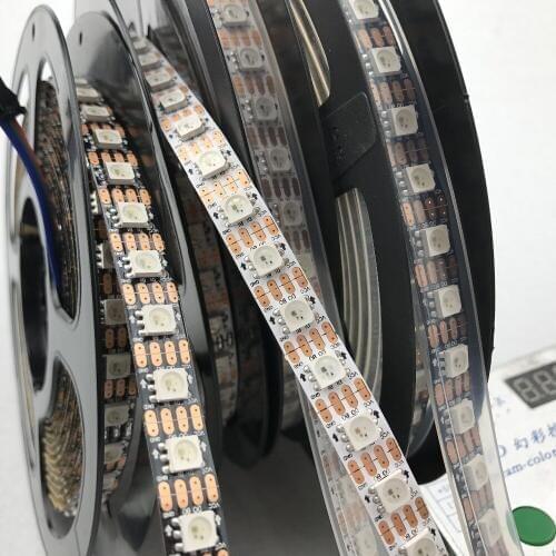 Addressable 4m 90LEDs/m DC5V WS2813 RGB full color led pixel strip,IP66;with90pixels/M;waterproof in silicon tube;IP66